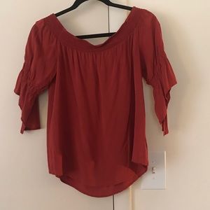 Off the shoulder top with flare sleeve